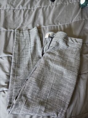 LOFT Gray Plaid Dress Pants